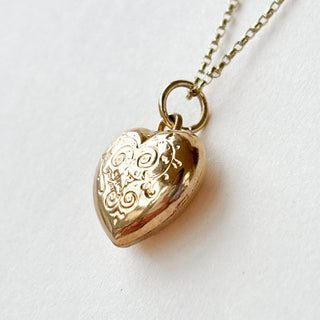 Puffy Hearts Necklace | 18" Fine Cable Link Chain