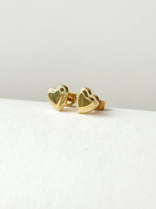 Heart Stud Earrings | 9ct Gold | 0.31g