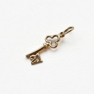 21st Key charm | 9ct | 0.52g | 18in fine cable link chain