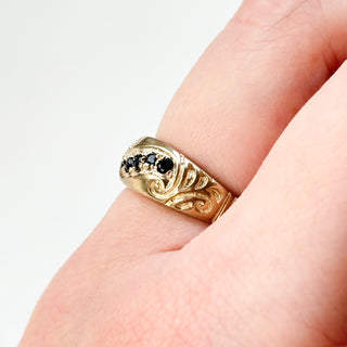 Natural Sapphire Band | 9ct Gold | Size P | 3.07g