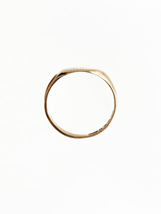 Signet Ring with Engraved Lines | 9ct Gold | Size L½ | 2.02g