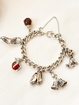 Six-Charm Chunky Bracelet | Sterling Silver | 56.72g | 7.5 inches