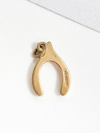 Wishbone Charm | 9ct Gold | 18-Inch Fine Cable Link Chain | 0.42g