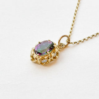 Mystic Topaz | 8ct Gold | 1cm x 1.7cm | 1.24g (2.39g with Chain)