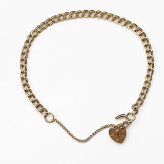 Heart Padlock Bracelet | 9ct Gold | 7.4" | 5.10g