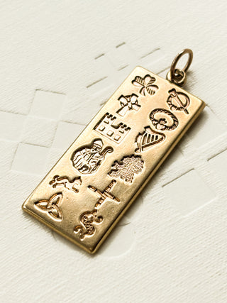 Ingot Irish Icons Pendant | 9ct Gold | 7.84g