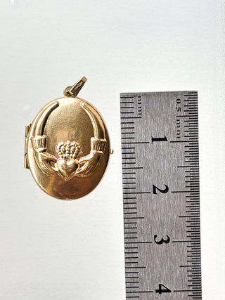 Claddagh Locket | Diamond Anchor Chain | 9ct Gold | 18–20-Inch | 2.05g