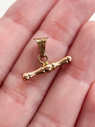 Small T-Bar Pendant | 9ct Gold | Made in Italy | 0.83g | 18-Inch Fine Cable Link Chain |