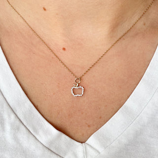 Apple charm | 9ct | 0.46g | 18in fine cable link chain