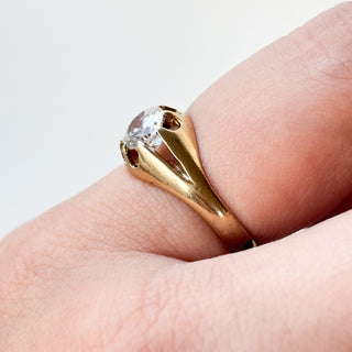 Gypsy Ring CZ | 9ct Gold | Size P½ | 3.16g