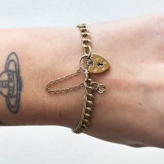 Heart Padlock Bracelet | 9ct Gold | 7.16g | 8inch"