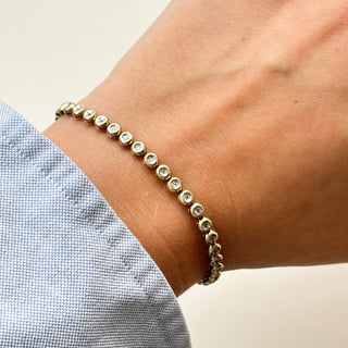 Diamond Tennis Bracelet | 8ct Gold | Round Cut | 6.34g