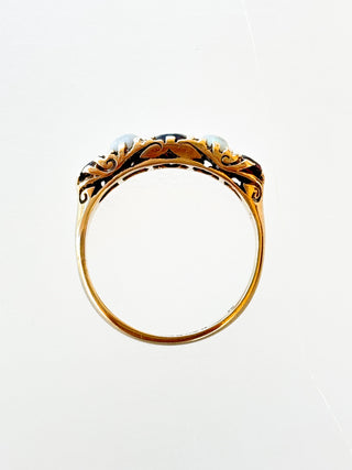 Opal & Garnet Eternity Ring | 9ct Gold | 3.01g | Size P½