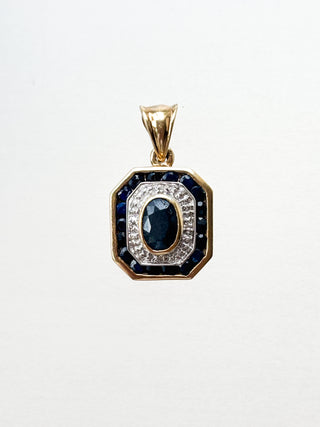 Sapphire & Diamond Pendant | 9ct Gold | 1.97g