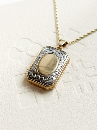 Rectangle Locket Pendant | 9ct Gold | 18-Inch Fine Cable Link Chain | 1.87g