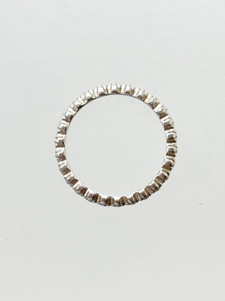 Silver Flower Band Ring | 925 Silver | Size M½ | 1.93g