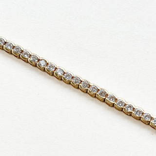 CZ Tennis Bracelet | 9ct Gold | Bezel Set | 19cm | 6.78g
