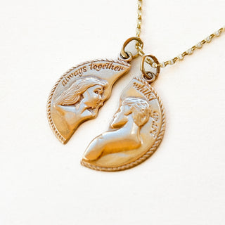 Always Together whilst apart Pendant | 9ct Gold | 18-Inch Fine Cable Link Chain | 3.2g