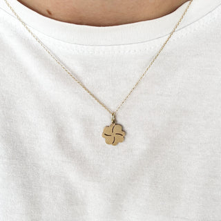 Reversible four leaf clover  Pendant | 9ct Gold | 1.5cm | 1.54g (2.65g with Chain)