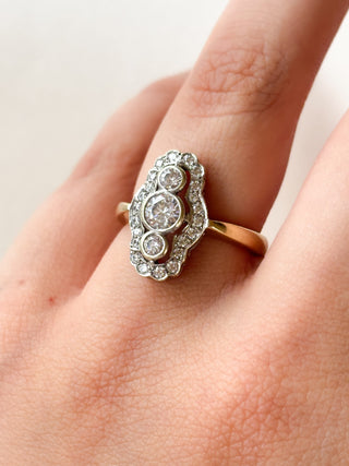 Art Deco Style CZ Ring | 9ct Gold | Size O | 5.30g