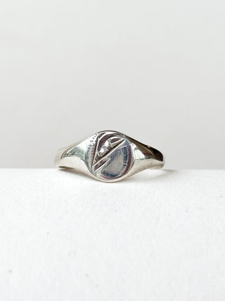 Oval Signet Ring Engraved  | 925 Silver | Size N | 1.33g