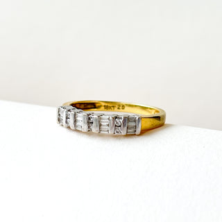 Real Diamond Eternity Ring | 18ct Gold | Baguette & Brilliant Cut | Size N | 2.85g
