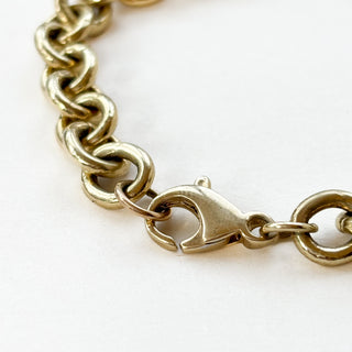 Large Cable Link Bracelet | 9ct Gold | 7½" | 25.24g | Perfect for Charms