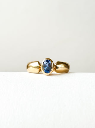 Sapphire Bezel Set Ring | 9ct Gold | Size N | 3.63g