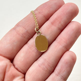 No. 9 Plain Oval Pendant | 9ct | 0.80g | 18" Fine Cable Link Chain