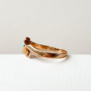 Heart Opal Ring | 14ct Gold | Natural Opal | Size L | 1.13g