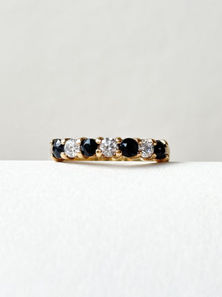 Sapphire & CZ Eternity Ring | 9ct Gold | 2.27g | Size O