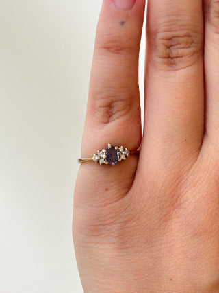 Diamond & Sapphire Trilogy Ring | 9ct Gold | Size J½ | 1.40g
