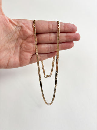 Flat marina Chain | 4mm 9ct Gold | 21.5in | 12.26g