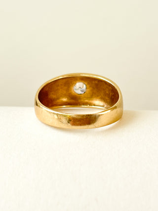 CZ Starburst Dome Ring | 9ct Gold | Size N | 3.08g