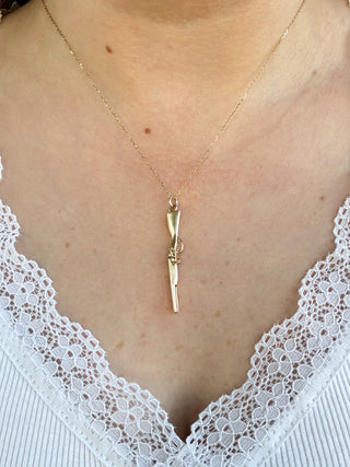 Rifle Pendant | 9ct Gold | 42mm × 5mm | 3.28g