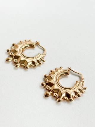Boho Hoop Earrings | 9ct Gold | 2.08g