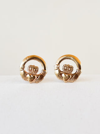 Claddagh Stud Earrings | 9ct Gold | 0.97g | 8mm