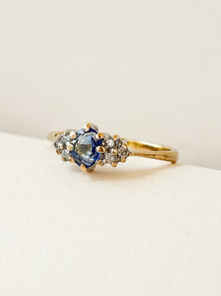 Diamond & Sapphire Trilogy Ring | 9ct Gold | Size J½ | 1.40g