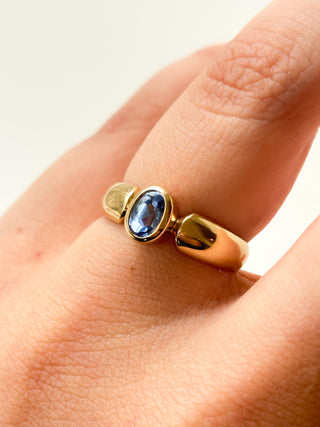 Sapphire Bezel Set Ring | 9ct Gold | Size N | 3.63g