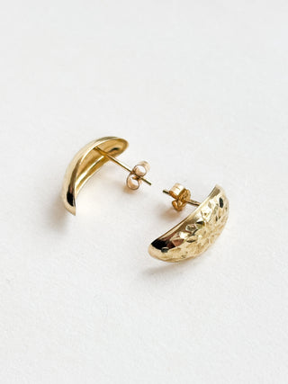 Oval Textured Stud Earrings | 9ct Gold | 0.50g