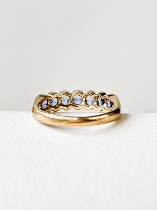 Iolite Seven-Stone Bezel Set Ring | 9ct Gold | Size M | 2.41g