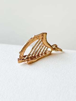 Celtic Engraved Harp Pendant | 9ct Gold | 1.29g | 20mm