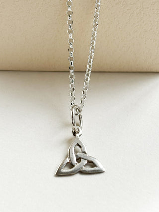 Tiny Trinity Knot Pendant | Silver | 0.40g | 18-Inch Fine Cable Link Chain |