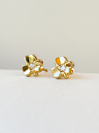 Shamrock Stud Earrings | 9ct Gold | 0.38g (back of earrings)