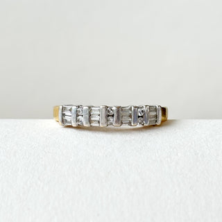 Real Diamond Eternity Ring | 18ct Gold | Baguette & Brilliant Cut | Size N | 2.85g