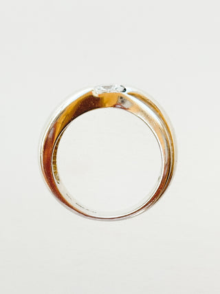 Curved CZ Ring | 925 Silver | Size L½ | 5.10g