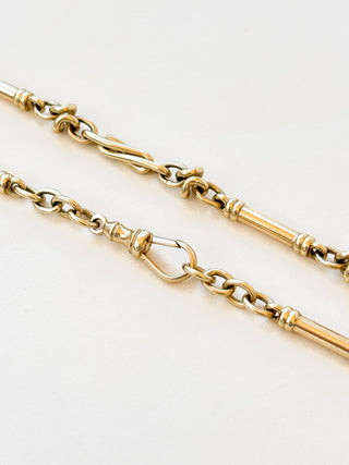 Heavy Trombone Link Necklace | 9ct Gold | 17.5-Inch | 35.31g
