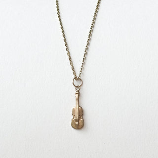 Violin charm | 9ct | 0.32g | 18in fine cable link chain