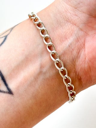 Silver Heart Padlock Bracelet | 925 Silver | 8-Inch | 9.94g