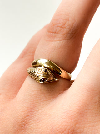 Ruby Snake Ring | 9ct Gold | Size M | 3.75g
